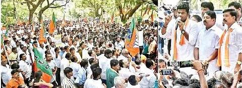 பெட்ரோல் விலை விவகாரம்: அண்ணாமலை உள்பட 5 ஆயிரம் பேர் மீது வழக்கு