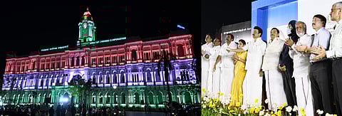 ஒளிரூட்டப்பட்ட சென்னை ரிப்பன் கட்டடம்: முதல்வர் அர்ப்பணிப்பு