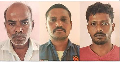 கைதான நடராஜன், சதீஷ்குமார், மருதாசலம்.