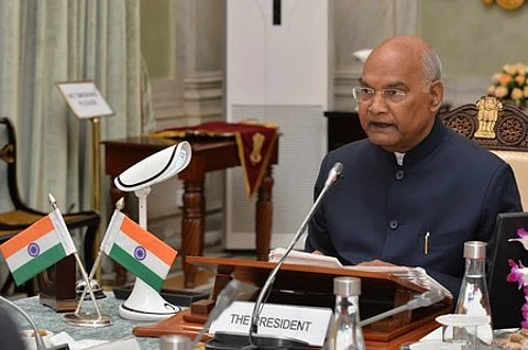 குடியரசுத் தலைவா் மாளிகையில் கல்வித் துறை மாநாட்டை செவ்வாய்க்கிழமை தொடக்கி வைத்த குடியரசுத் தலைவா் ராம்நாத் கோவிந்த்.