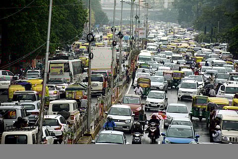 காங்கிரஸ் போராட்டம்: தில்லியில் கடும் போக்குவரத்து நெரிசல்