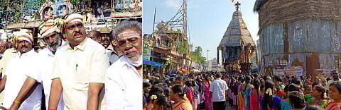 வில்லியனூரில் நடைபெற்ற திருக்காமீஸ்வரா் கோயில் ஆடிப்பூர தேரோட்டம்.