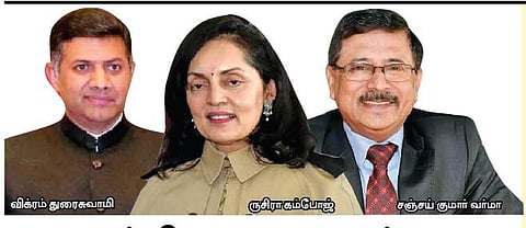 முக்கிய நாடுகளுக்கு இந்தியாவின் புதிய தூதா்கள்