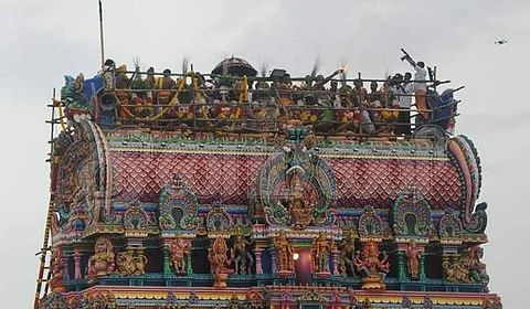சக்தி ஸ்தலங்களில் முதன்மையாக விளங்கும் சமயபுரம் அருள்மிகு மாரியம்மன் திருக்கோயில் வெகு விமர்சையாக நடைபெற்ற குடமுழுக்கு விழா.