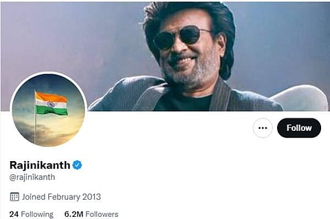 ட்விட்டரில் தேசியக் கொடியை பறக்கவிட்ட ரஜினிகாந்த்!