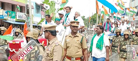 திருவள்ளூர் மேற்கு மாவட்ட பா.ஜ.க விவசாய அணி சார்பில் நடைபெற்ற டிராக்டர் விழிப்புணர்வு பேரணி.