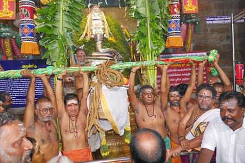 விநாயகா் சதுா்த்தி: முக்குறுணி விநாயகருக்கு 18 படி கொழுக்கட்டை படையல்