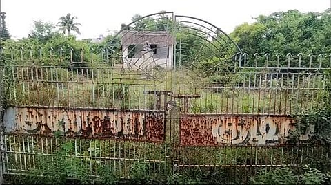 புதர்களால் சூழ்ந்துள்ள அண்ணா குடில்