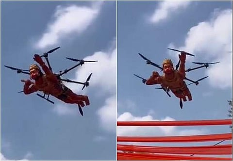 பறக்கும் அனுமன்: வைரலாகும் விடியோ!