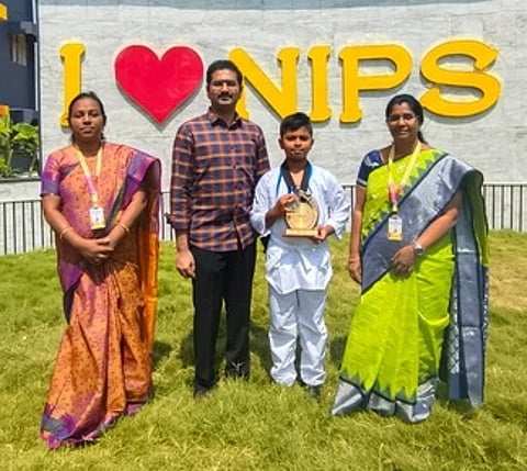 தென் மண்டல அளவிலான ஜூடோ போட்டி: நாளந்தா சிபிஎஸ்இ பள்ளி மாணவா் சிறப்பிடம்