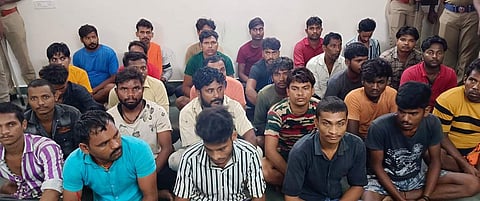 கைது செய்யப்பட்ட 28 வடமாநிலத்தவர்கள்.