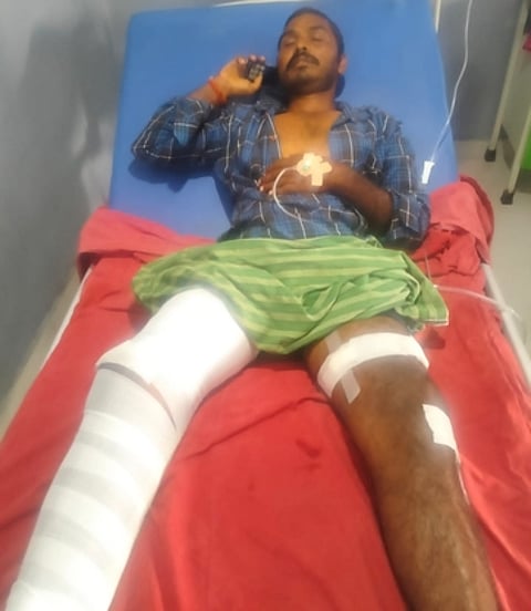 துப்பாக்கிச் சூட்டில் காயமடைந்த விவசாயி ராஜூ.