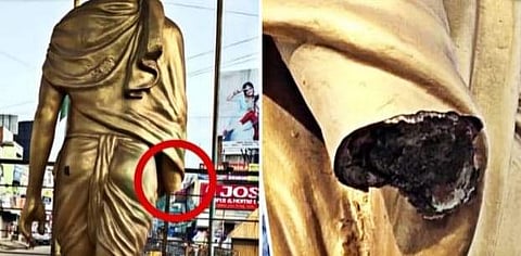 உடைக்கப்பட்ட காந்தி சிலை