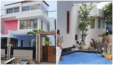 கோவையில் வருமானவரித் துறை அதிகாரிகள் சோதனை நடத்தி வரும் திமுக இலக்கிய பகுத்தறிவு பேரவை மாநிலத் துணைச் செயலாளர் மீனா ஜெயகுமார்.