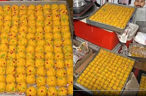 காங்கிரஸ் அலுவலகத்தில் குவிக்கப்பட்டுள்ள இனிப்புகள்