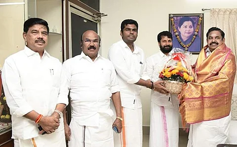 இடைக்கால பொதுச் செயலாளர் எடப்பாடி கே. பழனிசாமியுடப் அண்ணாமலை சந்திப்பு