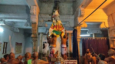 திருவெள்ளறை புண்டரீகாஷப் பெருமாள் கோயில் பிரம்மோத்ஸவம் கொடியேற்றத்துடன் தொடங்கியது