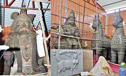 திரும்பிப் பார்க்க வைக்கும் "சுடுகளிமண்' சிற்பங்கள்!
