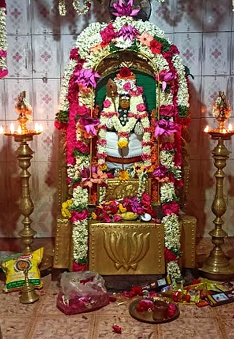 மண்மலை ஸ்ரீபாலசுப்பிரமணிய சுவாமி கோயிலில் நடைபெற்ற கிருத்திகை விழாவில் சிறப்பு அலங்காரத்தில் பக்தா்களுக்கு அருள்பாலித்த சுவாமி.