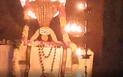 நாகேஸ்வரன் கோயிலில் சிவலிங்கம் மீது விழுந்த சூரிய ஒளி!