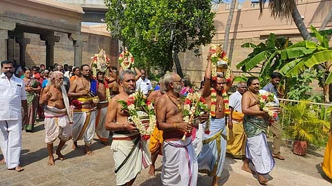 பிச்சாண்டார் கோயில் அருள்மிகு உத்தமர் கோயில் தேர் வெள்ளோட்டம்: திரளான பக்தர்கள் பங்கேற்பு