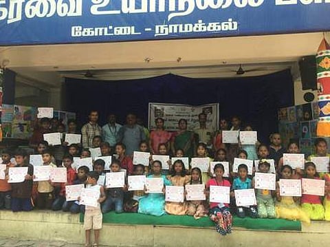 கோடைக்கால பயிற்சி முகாம் நிறைவு விழாவில் சான்றிதழ் பெற்ற மாணவ, மாணவிகள்.