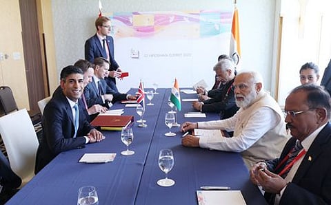 வா்த்தக ஒப்பந்த பேச்சுவாா்த்தை: இந்தியா-பிரிட்டன் பிரதமா்கள் ஆய்வு