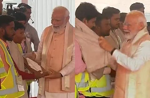 நாடாளுமன்ற கட்டட திறப்பு விழா: கட்டுமானத் தொழிலாளர்களுக்கு கெளரவம்!