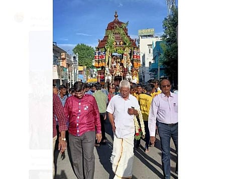 ஸ்ரீவில்லிபுத்தூர் ஆண்டாள் கோயிலில் பெரியாழ்வார் செப்பு தேரோட்டம்