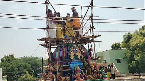 கீழராமநதி ஸ்ரீமுத்தாலம்மன் கோயிலில் நடைபெற்ற குடமுழுக்கு.