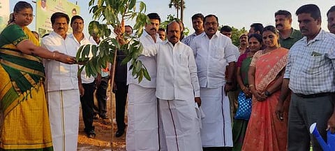 கருணாநிதி நூற்றாண்டு விழா மரக்கன்றுகள் நடும் திட்டம்: அமைச்சா் எ.வ.வேலு பங்கேற்பு