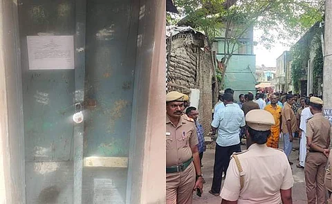 சிதம்பரத்தில் போலீஸ் பாதுகாப்புடன் ஆக்கிரமிப்பு வீடுகளுக்கு சீல்