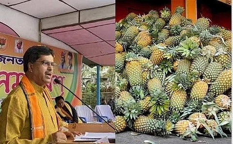 வங்கதேச பிரதமருக்கு அன்னாசி பழங்களை பரிசாக வழங்கிய திரிபுரா முதல்வர்