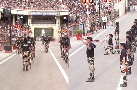 அட்டாரி - வாகா எல்லையில் கொடியிறக்கும் நிகழ்ச்சி!