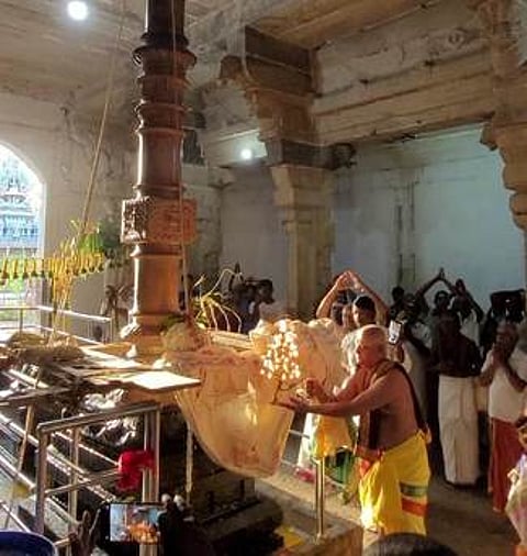 கரிவலம்வந்தநல்லூா் கோயிலில்ஆவணி தவசுத் திருவிழா கொடியேற்றம்