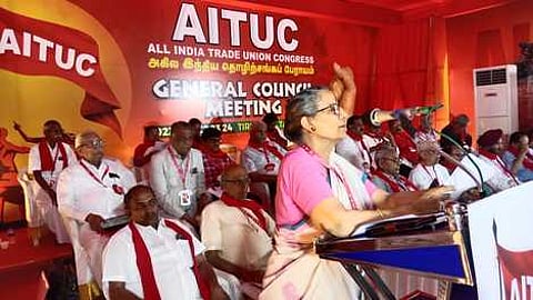 திருப்பூரில் ஏஐடியூசி தேசிய பொதுக்குழுக் கூட்டம் தொடங்கியது