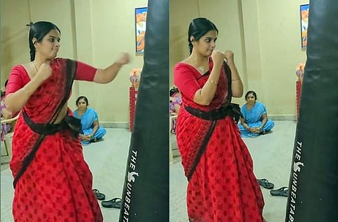 குத்துச்சண்டை பயிலும் எதிர்நீச்சல் நடிகை! சீரியலில் சண்டைக்காட்சியா?