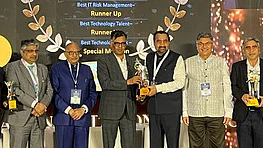 சிறந்த சேவைகள் அளித்ததற்காக பல்வேறு பிரிவுகளின் வழங்கப்பட்ட விருதுகளை ரிசர்வ் வங்கி துணை ஆளுநர் டி.ரபிசங்கரிடம் இருந்து பெற்றுக் கொண்ட சிட்டி யூனியன் வங்கியின் மேலாண் இயக்குநர் மற்றும் தலைமை செயல் அதிகாரி என்.காமகோடி.