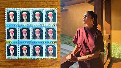 பூடானில் மாளவிகா மோகனனின் அஞ்சல் தலை!