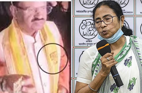 பாஜக சின்னத்துடன் மேற்குவங்க ஆளுநா்: தோ்தல் ஆணையத்தில் திரிணமூல் புகாா்