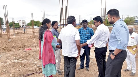 இமானுவேல் சேகரன் மணிமண்டபம் கட்டும் பணி: மாவட்ட ஆட்சியா் ஆய்வு