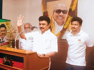 சென்னை அண்ணா அறிவாலயத்தில் செவ்வாய்க்கிழமை செய்தியாளர்கள் சந்திப்பில் பேசிய முதல்வர் மு.க.ஸ்டாலின். 