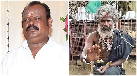 கோவில்பட்டியில் மர்ம நபர்களால் வெட்டி கொலை செய்யப்பட்ட மீன் வியாபாரி வெள்ளத்துரை மற்றும் சாமி.
