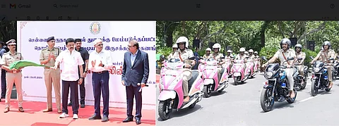 சென்னை பெருநகர காவல் துறையின் பயன்பாட்டிற்காக ரூ.74 லட்சம் செலவில் மேம்படுத்தப்பட்ட நவீன தொழில்நுட்பத்துடன் கூடிய 85 இருசக்கர வாகனங்கள்  சேவையை முதல்வர் மு.க. ஸ்டாலின் கொடியசைத்து தொடங்கி வைத்தார்.
