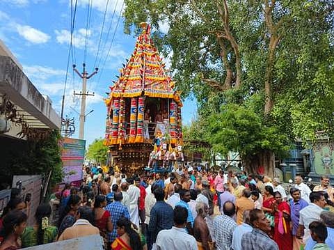 மோகனூா் கல்யாண பிரசன்ன வெங்கட்ரமண பெருமாள் கோயில் தேரோட்டம்