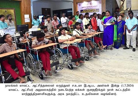  மாற்றுத் திறனாளிகளுக்கு நலத்திட்ட உதவிகளை வழங்கிய மாவட்ட ஆட்சியா் ச.உமா.