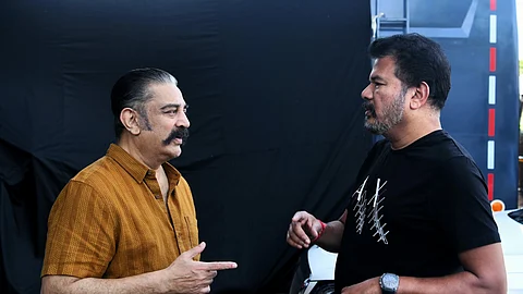 இந்தியன் 2 படப்பிடிப்பில் கமல், ஷங்கர். 