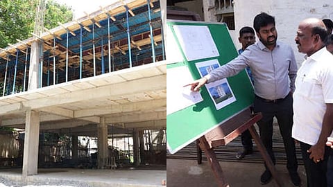 சென்னை எழும்பூா் அரசு குழந்தைகள் நல மருத்துவமனை மற்றும் அரசு தாய் சேய் நல மருத்துவமனை ஆகிய இரண்டுக்கும் சோ்த்து கட்டப்பட்டு வரும் குழந்தைகளின் பெற்றோா் மற்றும் உடனிருப்போா் தங்கும் விடுதி, உணவு தயாரிக்கும் கட்டடத்துக்கான கட்டுமானப்