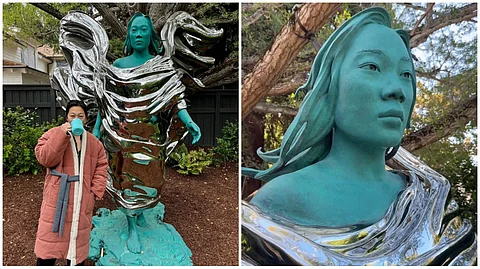 Priscilla Chan and her sculpture
