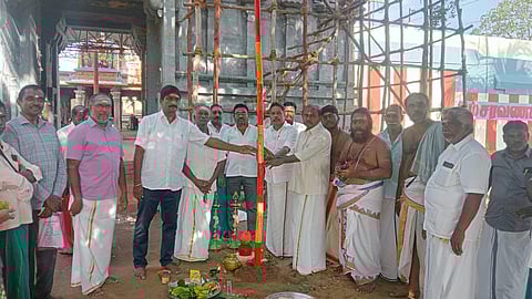 திருவிடைக்கழி பாலசுப்ரமணியன் கோயிலில் பந்தல்கால் முகூர்த்த விழா